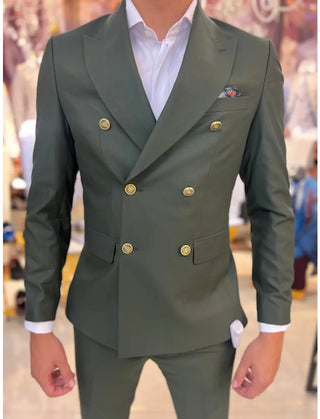 TRAJE CRUZADO VERDE MILITAR REF. 1579